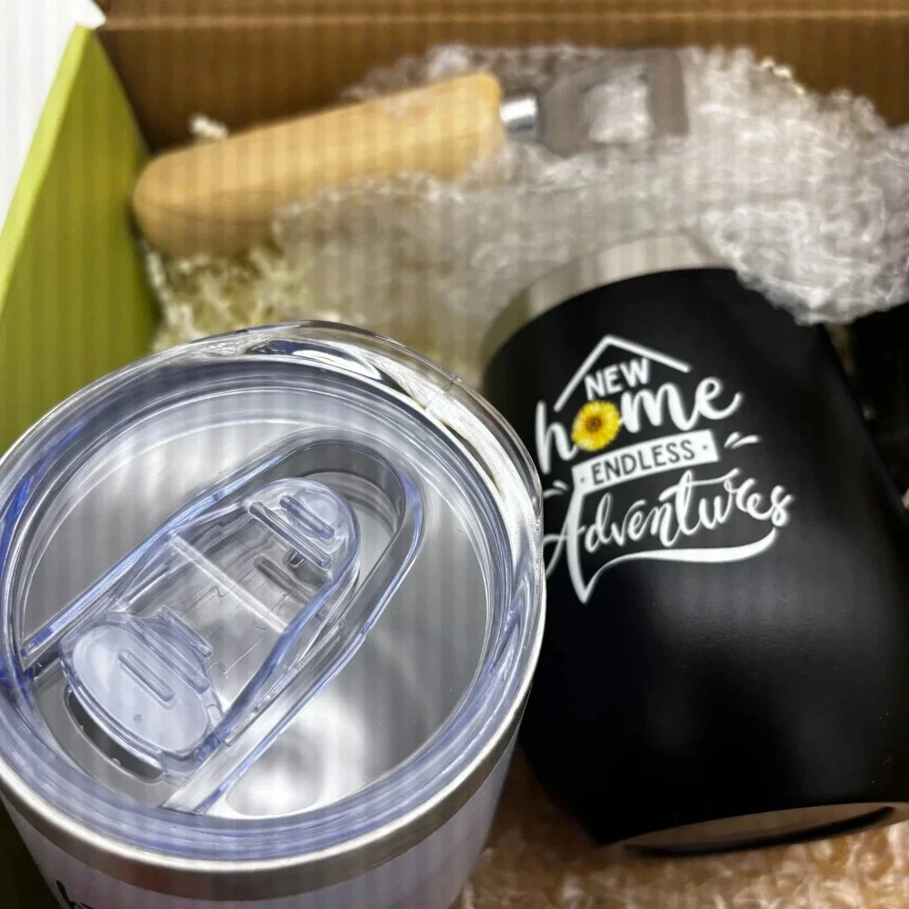 New Home Gift Box Welcome‎ Home Set Tumblers Candle Coasters Bottle Opener